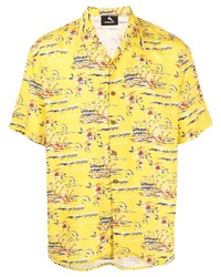 Chemise à manches courtes imprimée jaune Mauna Kea