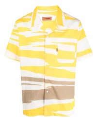 Chemise à manches courtes imprimée jaune Missoni