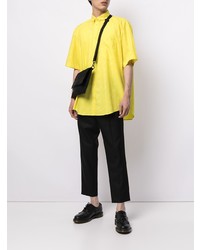 Chemise à manches courtes imprimée jaune Balenciaga