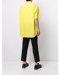 Chemise à manches courtes imprimée jaune Balenciaga