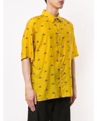 Chemise à manches courtes imprimée jaune JohnUNDERCOVE