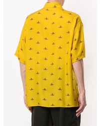 Chemise à manches courtes imprimée jaune JohnUNDERCOVE