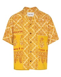 Chemise à manches courtes imprimée jaune Story Mfg.