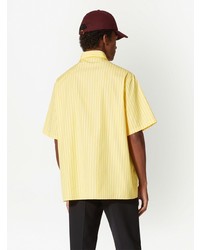 Chemise à manches courtes imprimée jaune Valentino