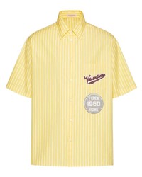 Chemise à manches courtes imprimée jaune Valentino