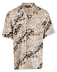 Chemise à manches courtes imprimée léopard beige Vision Of Super