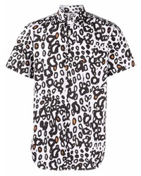 Chemise à manches courtes imprimée léopard blanche Black Comme Des Garçons
