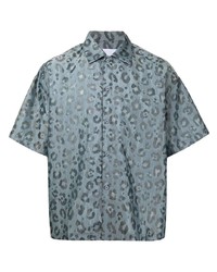 Chemise à manches courtes imprimée léopard bleu clair Off Duty