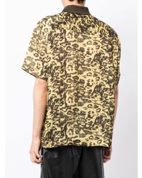 Chemise à manches courtes imprimée léopard jaune Toga Virilis