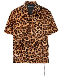 Chemise à manches courtes imprimée léopard jaune Mastermind Japan