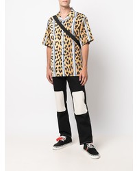 Chemise à manches courtes imprimée léopard marron clair Pleasures