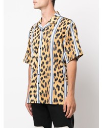 Chemise à manches courtes imprimée léopard marron clair Pleasures