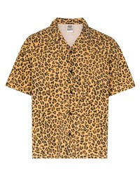 Chemise à manches courtes imprimée léopard marron clair Vision Street Wear