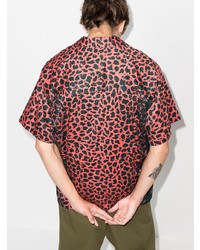 Chemise à manches courtes imprimée léopard rouge WTAPS