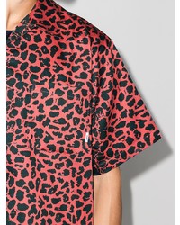 Chemise à manches courtes imprimée léopard rouge WTAPS