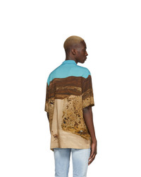 Chemise à manches courtes imprimée marron clair Marcelo Burlon County of Milan