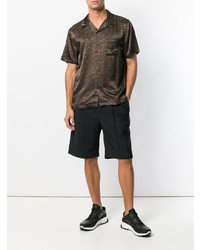 Chemise à manches courtes imprimée marron foncé Stussy