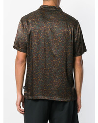 Chemise à manches courtes imprimée marron foncé Stussy