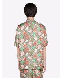 Chemise à manches courtes imprimée multicolore Gucci