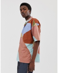 Chemise à manches courtes imprimée multicolore ASOS WHITE