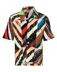 Chemise à manches courtes imprimée multicolore Bode