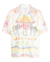 Chemise à manches courtes imprimée multicolore Casablanca