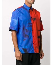 Chemise à manches courtes imprimée multicolore MSGM