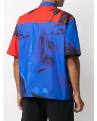 Chemise à manches courtes imprimée multicolore MSGM