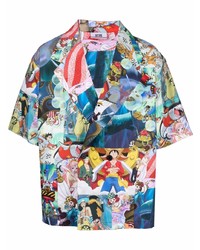 Chemise à manches courtes imprimée multicolore Gcds