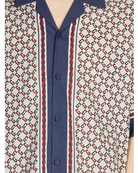 Chemise à manches courtes imprimée multicolore Gucci