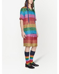 Chemise à manches courtes imprimée multicolore Gucci