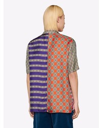 Chemise à manches courtes imprimée multicolore Gucci