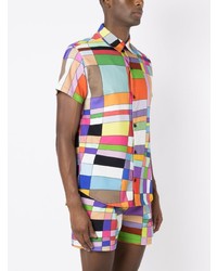 Chemise à manches courtes imprimée multicolore Amir Slama