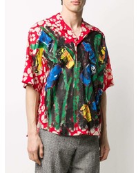 Chemise à manches courtes imprimée multicolore Marni