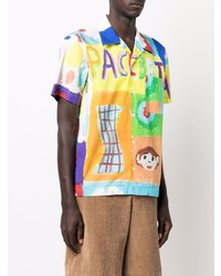 Chemise à manches courtes imprimée multicolore PACCBET