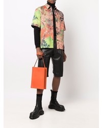 Chemise à manches courtes imprimée multicolore MSGM