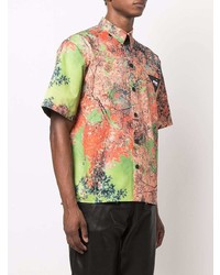 Chemise à manches courtes imprimée multicolore MSGM