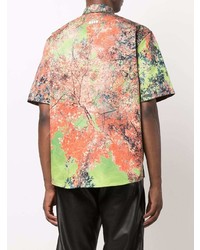 Chemise à manches courtes imprimée multicolore MSGM