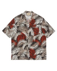 Chemise à manches courtes imprimée multicolore Gucci