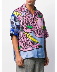 Chemise à manches courtes imprimée multicolore Marni