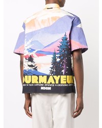 Chemise à manches courtes imprimée multicolore MSGM