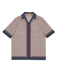Chemise à manches courtes imprimée multicolore Gucci