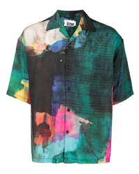 Chemise à manches courtes imprimée multicolore Izzue