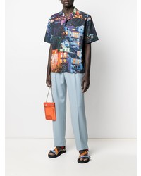 Chemise à manches courtes imprimée multicolore MSGM