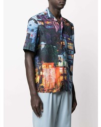 Chemise à manches courtes imprimée multicolore MSGM