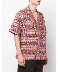 Chemise à manches courtes imprimée multicolore Valentino