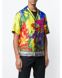 Chemise à manches courtes imprimée multicolore Versace