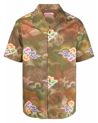 Chemise à manches courtes imprimée multicolore Maharishi