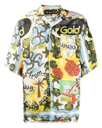 Chemise à manches courtes imprimée multicolore Martine Rose