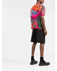 Chemise à manches courtes imprimée multicolore Versace